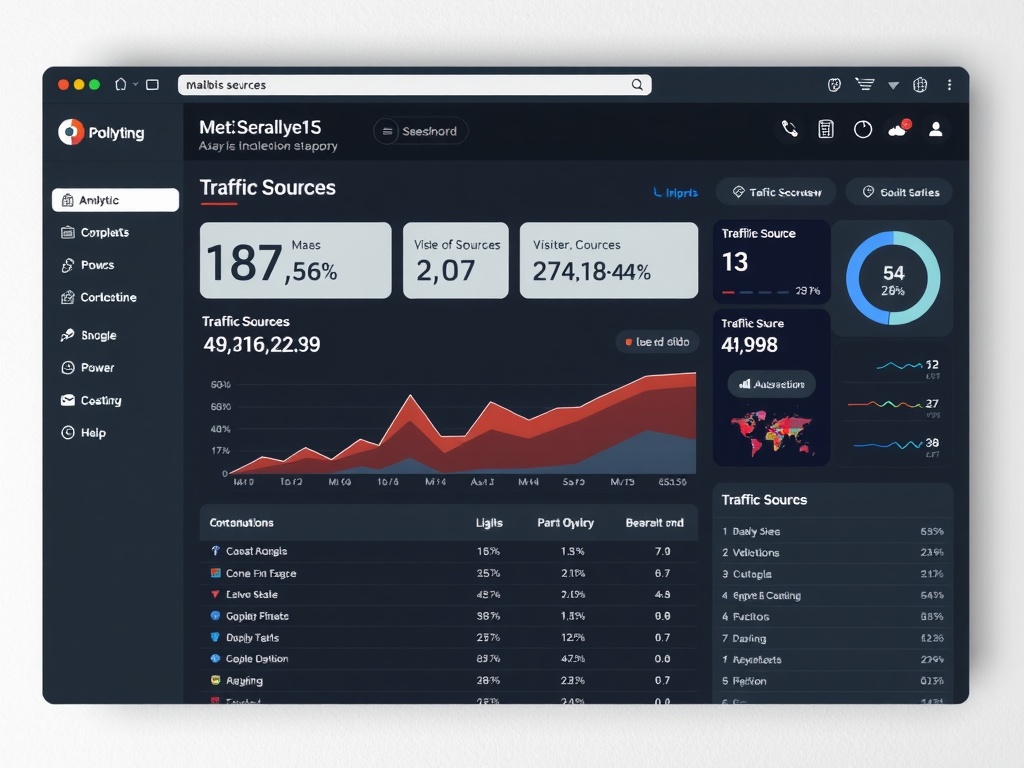 Tableau de bord d'analyse des sources de trafic