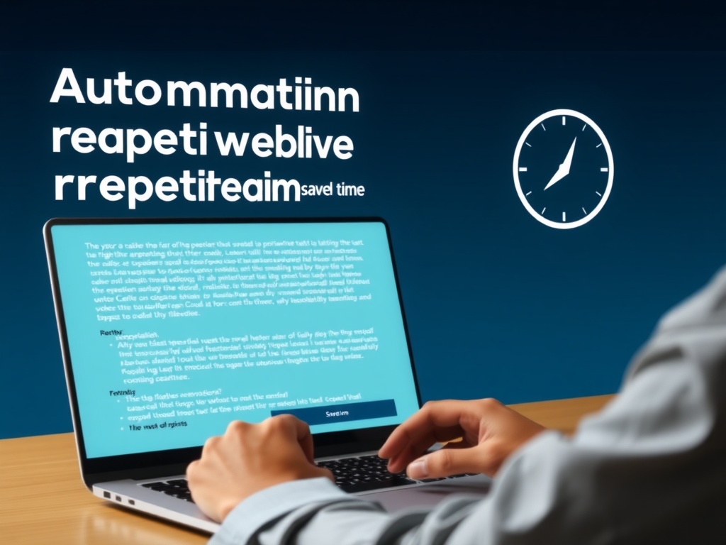 Un utilisateur travaillant sur son ordinateur portable avec un accent sur l'automatisation des tâches.