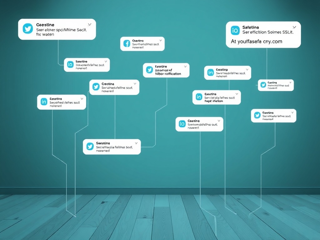 Image représentant des notifications Twitter et LinkedIn, symbolisant l'intégration des SMS avec les réseaux sociaux