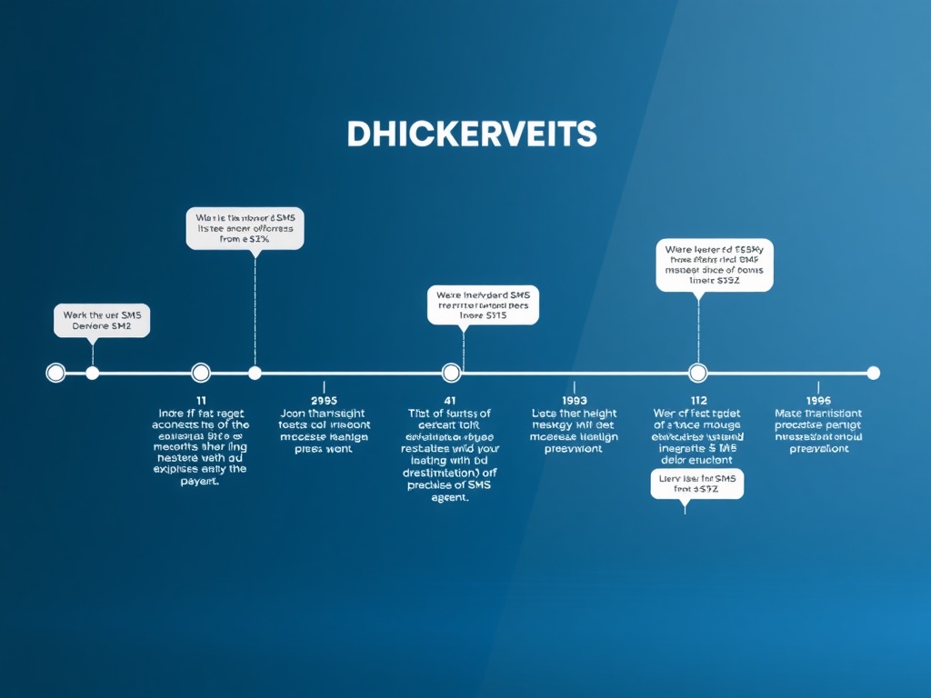 Graphique illustrant l'évolution du SMS marketing avec des repères historiques.