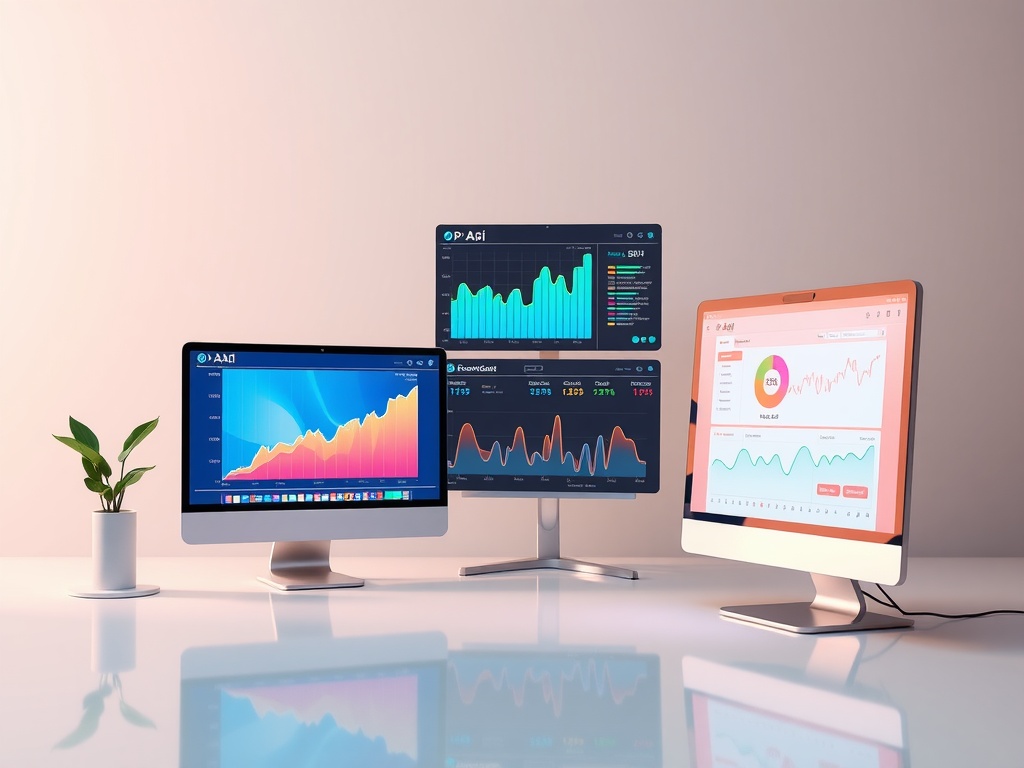 Graphiques et analyses sur des écrans d'ordinateur liés au marketing et à la croissance