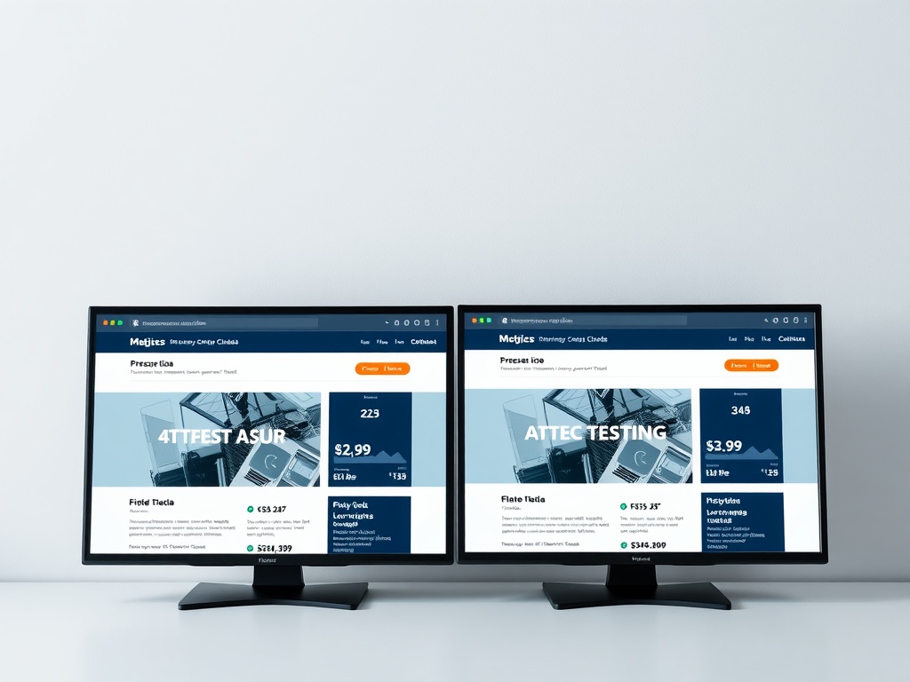 Deux écrans montrant différentes versions d'une page web pour des tests A/B.